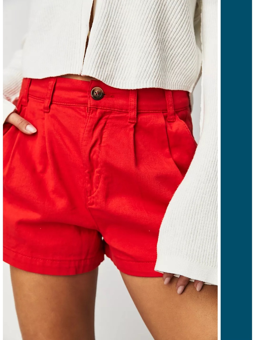 Free People Billie Chino Short in Red Size 2 EUC
